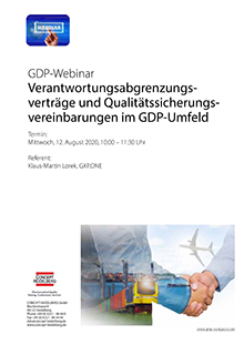 Webinar: Verantwortungsabgrenzungsverträge und Qualitätssicherungsvereinbarungen im GDP-Umfeld